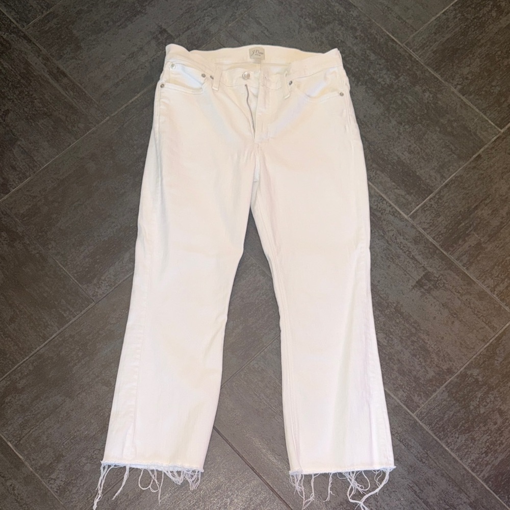 J Crew White Frayed Hem denim Women Jeans
